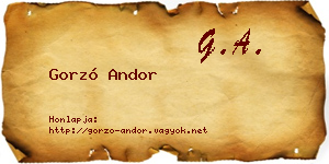 Gorzó Andor névjegykártya